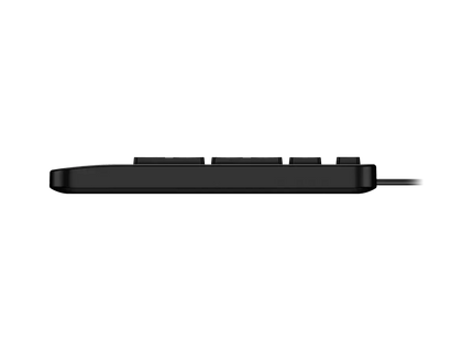 Detalle lateral del teclado numérico Genius NumPad 125 con puerto USB-C y perfil ergonómico