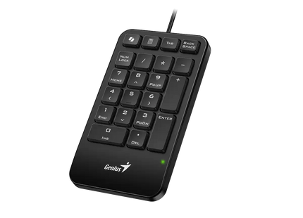 Vista superior del Genius NumPad 125 mostrando teclas tipo chocolate y diseño compacto