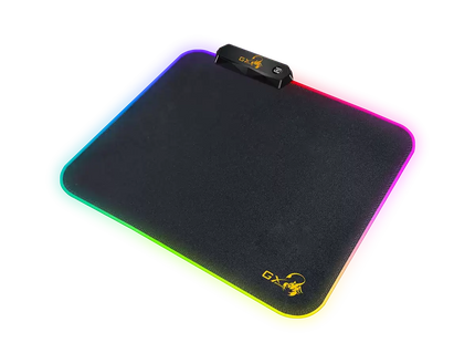 Vista superior del mousepad gaming Genius GX-PAD 500S mostrando superficie microtexturizada negra