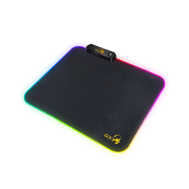 Vista superior del mousepad gaming Genius GX-PAD 500S mostrando superficie microtexturizada negra