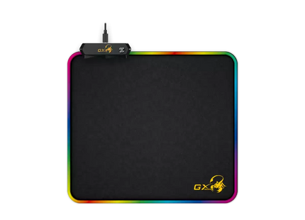 Mouse Pad Gamer RGB Genius GX-PAD 500S con iluminación LED multicolor activada