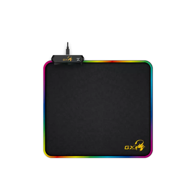 Mouse Pad Gamer RGB Genius GX-PAD 500S con iluminación LED multicolor activada