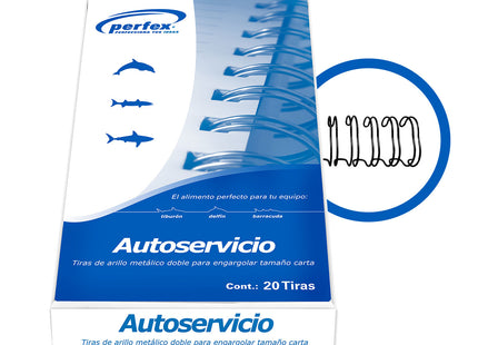 Perfex arillo metalico paso 3:1 tamaño carta 1/4 #4  caja 135 unds