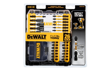 DEWALT DWANGFT26SET Set de Puntas para Atornillar FLEXTORQ® con Estuche TOUGHCASE®+ ELITE SERIES™ 26 Piezas
