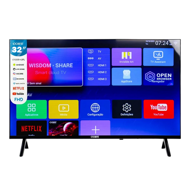 Coby Pixel Pro CY3359-32ISDBT-HD Smart TV DLED HD de 32" con Android 14 y Bluetooth