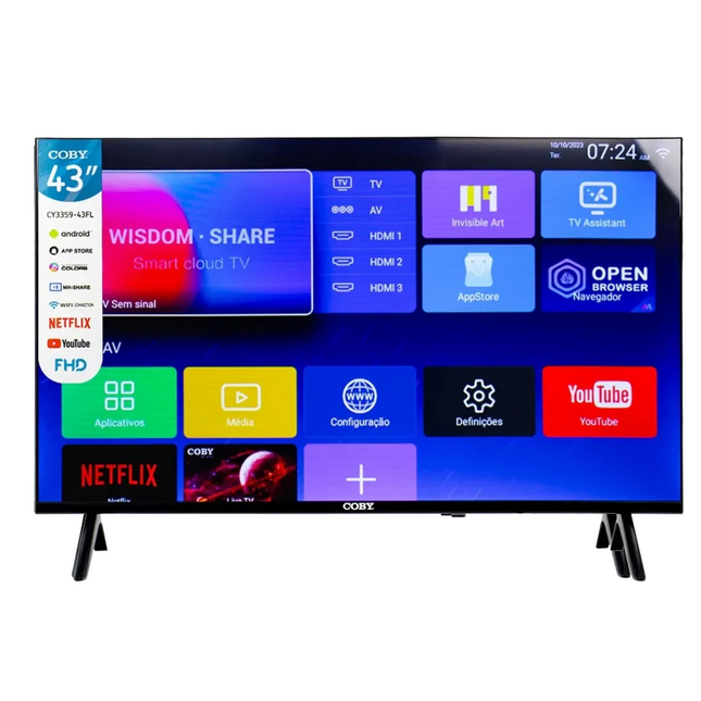 Coby Pixel Pro CY3359-43ISDBT-FHD-WM Smart TV DLED 43" 1920 x 1080 con Android 14