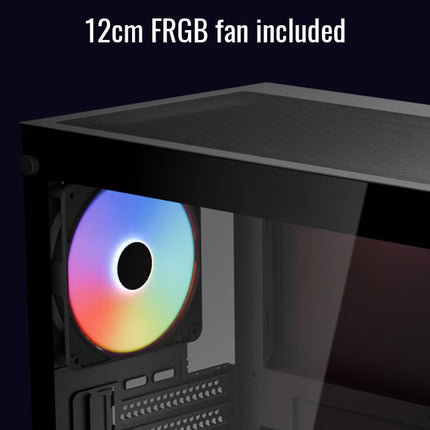 Case Gaming AeroCool Pivot | Torre Media | Panel de Vidrio Templado Lateral y Frontal | 1 Ventilador RGB | Negro