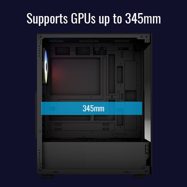 Case Gaming AeroCool Pivot | Torre Media | Panel de Vidrio Templado Lateral y Frontal | 1 Ventilador RGB | Negro