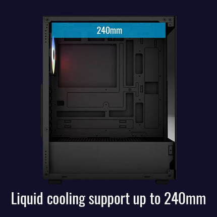 Case Gaming AeroCool Pivot | Torre Media | Panel de Vidrio Templado Lateral y Frontal | 1 Ventilador RGB | Negro