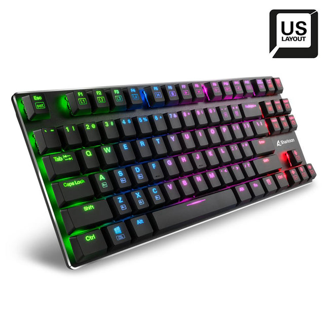 Teclado Gaming Sharkoon PureWriter TKL | Mecánico | RGB | USB | Switch Azul | Inglés