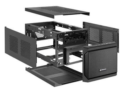 Caja Mini-ITX Sharkoon QB One Negra | 1x Ventilador 120mm | 2x USB 3.0 | 2x USB 2.0 | Compatible con GPU hasta 31.5 cm