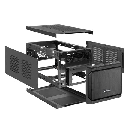 Caja Mini-ITX Sharkoon QB One Negra | 1x Ventilador 120mm | 2x USB 3.0 | 2x USB 2.0 | Compatible con GPU hasta 31.5 cm