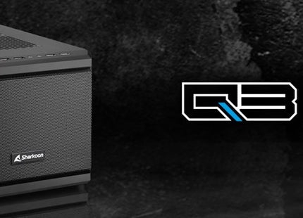 Caja Mini-ITX Sharkoon QB One Negra | 1x Ventilador 120mm | 2x USB 3.0 | 2x USB 2.0 | Compatible con GPU hasta 31.5 cm
