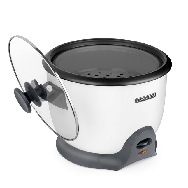 Olla Arrocera Black + Decker RC620W | 20 Tazas Cocidas | 1.8L | Recubrimiento Antiadherente | Blanca