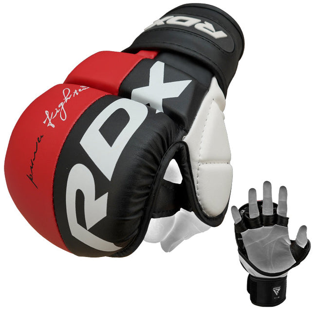 RDX Guantes de Sparring MMA Rojo T6 - vista frontal