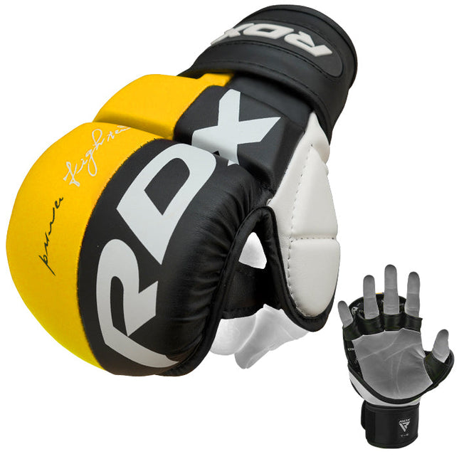 RDX Guantes de Sparring MMA Amarillo T6 - vista frontal