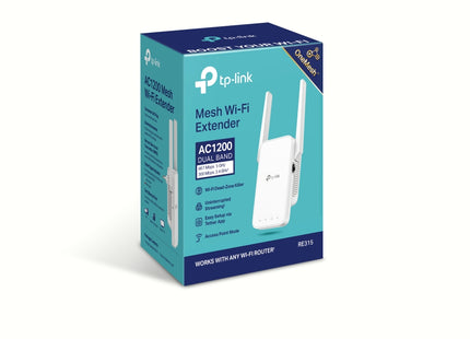 Amplificador de señal TP-Link RE315 empaque y accesorios incluidos