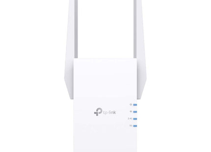 Repetidor TP-Link RE605X mostrando puerto Ethernet Gigabit lateral