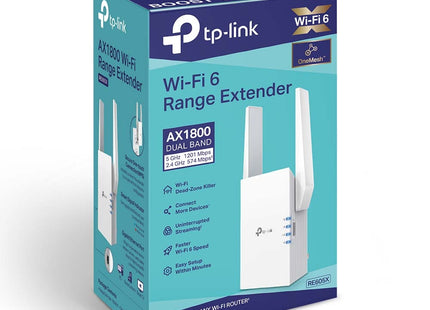 Vista completa del amplificador señal WiFi RE605X EasyMesh TP-Link
