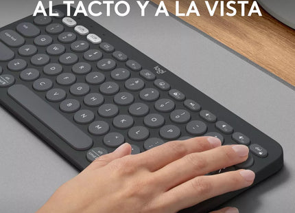 Teclado en Español Logitech Pebble Keys 2 K380S | 70% Compacto | Inalámbrico Bluetooth