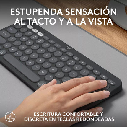 Teclado en Español Logitech Pebble Keys 2 K380S | 70% Compacto | Inalámbrico Bluetooth