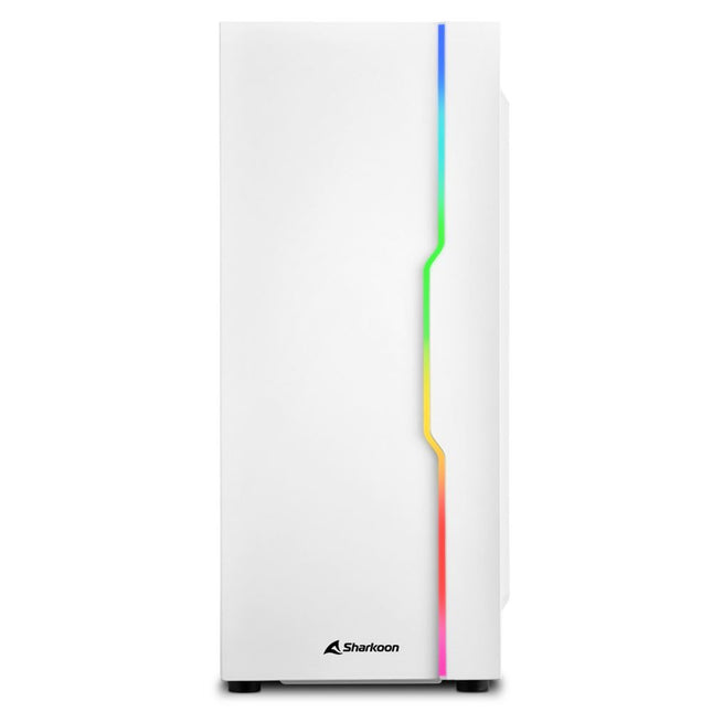 Case Sharkoon RGB Slider WH | ATX | Mid Tower | Línea RGB Frontal | Panel Lateral Vidrio Templado | Blanco
