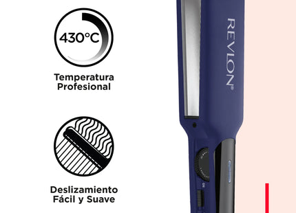 Alisadora de Titanio 2” Revlon Azul | Para un alisado profesional rápido y duradero
