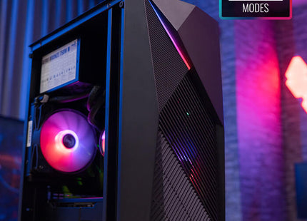 Case Gaming AeroCool Raider Mini-G-BK-V2 | Mini Torre | Panel Lateral de Vidrio Templado | 2 Ventiladores RGB | Negro