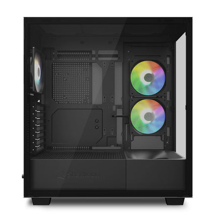 Case Sharkoon Rebel C60 RGB | ATX | Media Torre | Vidrio Templado | 4 Ventiladores RGB | Negro