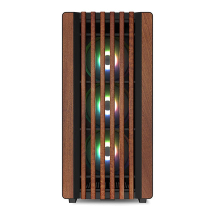 Case Sharkoon Rebel C70G RGB | ATX | Mid Tower | 4 Ventiladores RGB PWM | Frente de Madera | Vidrio Templado | Negro