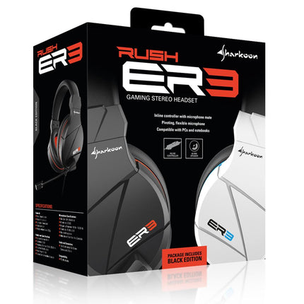 Headset Sharkoon Rush ER3 White | Alámbrico | Sonido Estéreo | Blanco