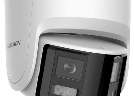 Cámara turret panorámica Hikvision DS-2CD2347G2P vista frontal con lente dual 180 grados