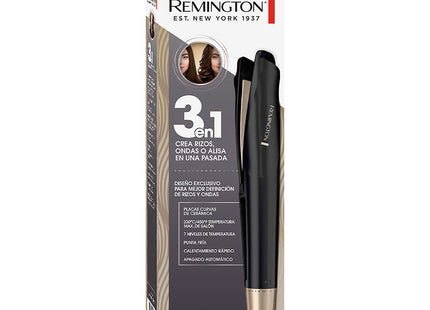 Remington S19A Estilizador 3 en 1 para Alisar, Rizar y Crear Ondas Negro