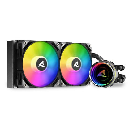Enfriamiento Líquido Sharkoon S80 RGB AIO | 240mm | RGB | Logotipo giratorio | Compatibilidad Intel & AMD