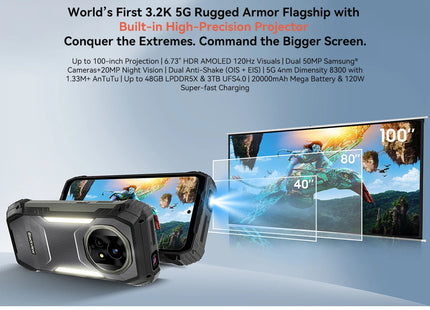 Blackview celular 1TB 16GB con proyector integrado, Xplore 2 Projector