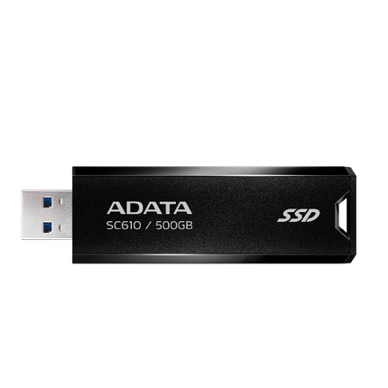 Disco Duro Externo ADATA SC610 SC610-500GB-CBK/RD | 500GB | SSD | USB 3.2 Gen 2 | Tipo-C | Negro