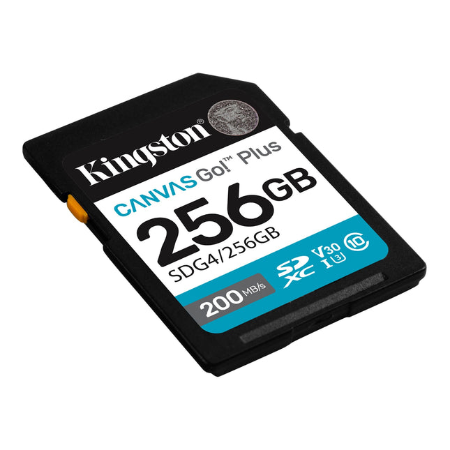 Kingston Canvas Go! Plus SDXC 256GB SDG4/256GB vista angular