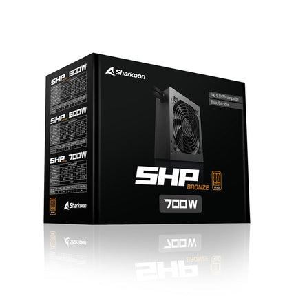 Fuente de Poder Sharkoon SHP Bronze | 600W | 80 PLUS Bronze | ATX | Negra