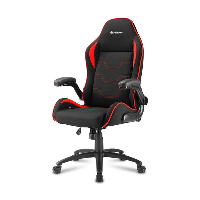 Silla Gaming Sharkoon ELBRUS 1 | Diseño Ergonómico | Reclinable | Base Metálica | Color Negro/Rojo