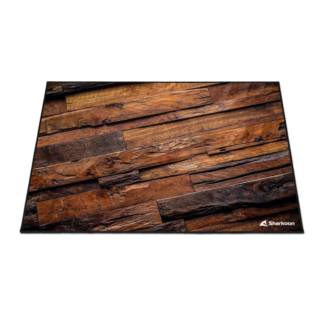 Alfombrilla Sharkoon SFM12 Wood | Protección para Piso | 120cm Diámetro | Superficie Textil Antideslizante | Diseño Madera