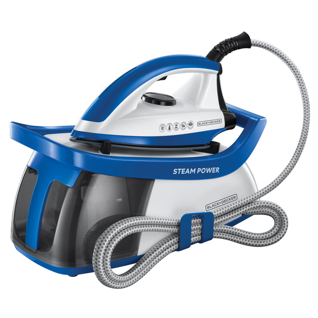 Plancha de Vapor Black+Decker Garment Care SS24430 | Generador 4.5 bar Vapor | Tanque 1.3 L | Azul