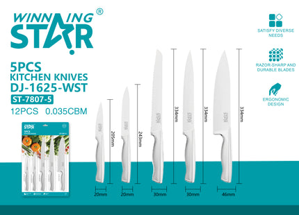 Winning Star kit de cuchillos 5 piezas, ST-7807-5