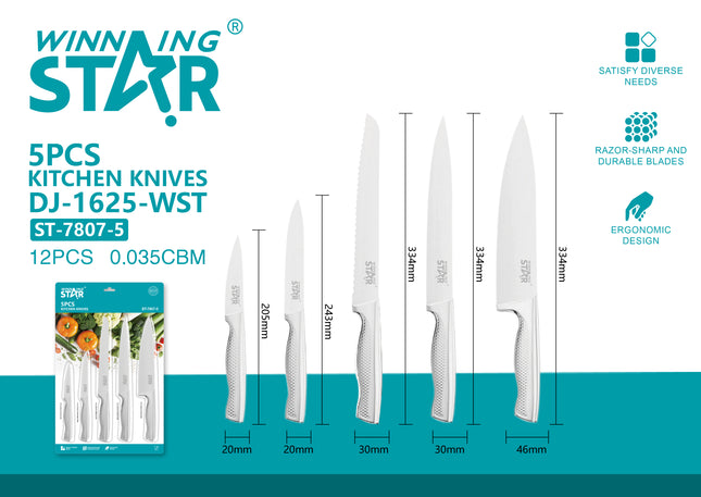 Winning Star kit de cuchillos 5 piezas, ST-7807-5