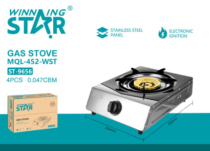 Winning Star cocina de gas 1 quemador gris, ST-9656