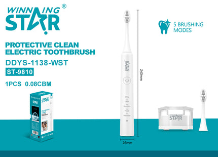 Winning Star Cepillo de Dientes Eléctrico Blanco, ST-9810