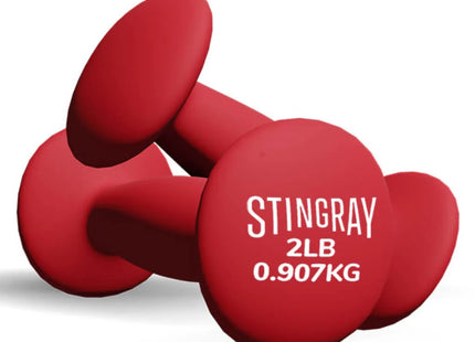 Stingray mancuerna metalica cubierta con neopreno color gris-SFMAN-8LB