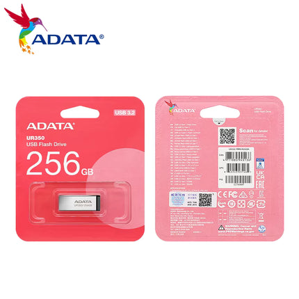 Memoria USB ADATA UR350 | 256GB | USB 3.2 | 100MB/s | UR350-256G-RSR/BK