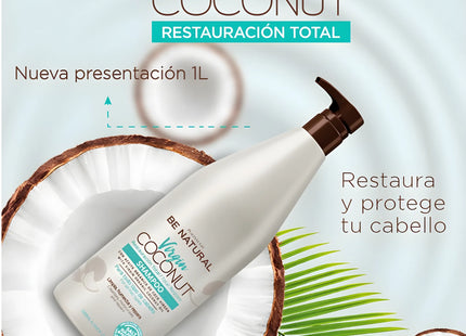 Shampoo Virgin Coconut Placent Life | 1000ml | Nutrición profunda y reparación intensiva para cabello seco y maltratado