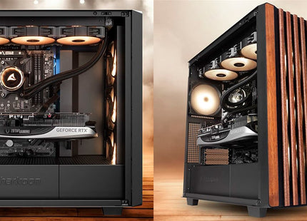 Case Sharkoon Rebel C70M RGB | Mid-Tower ATX | Frente de Madera | 4 Ventiladores RGB PWM | Negro