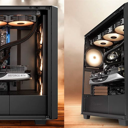 Case Sharkoon Rebel C70M RGB | Mid-Tower ATX | Frente de Madera | 4 Ventiladores RGB PWM | Negro